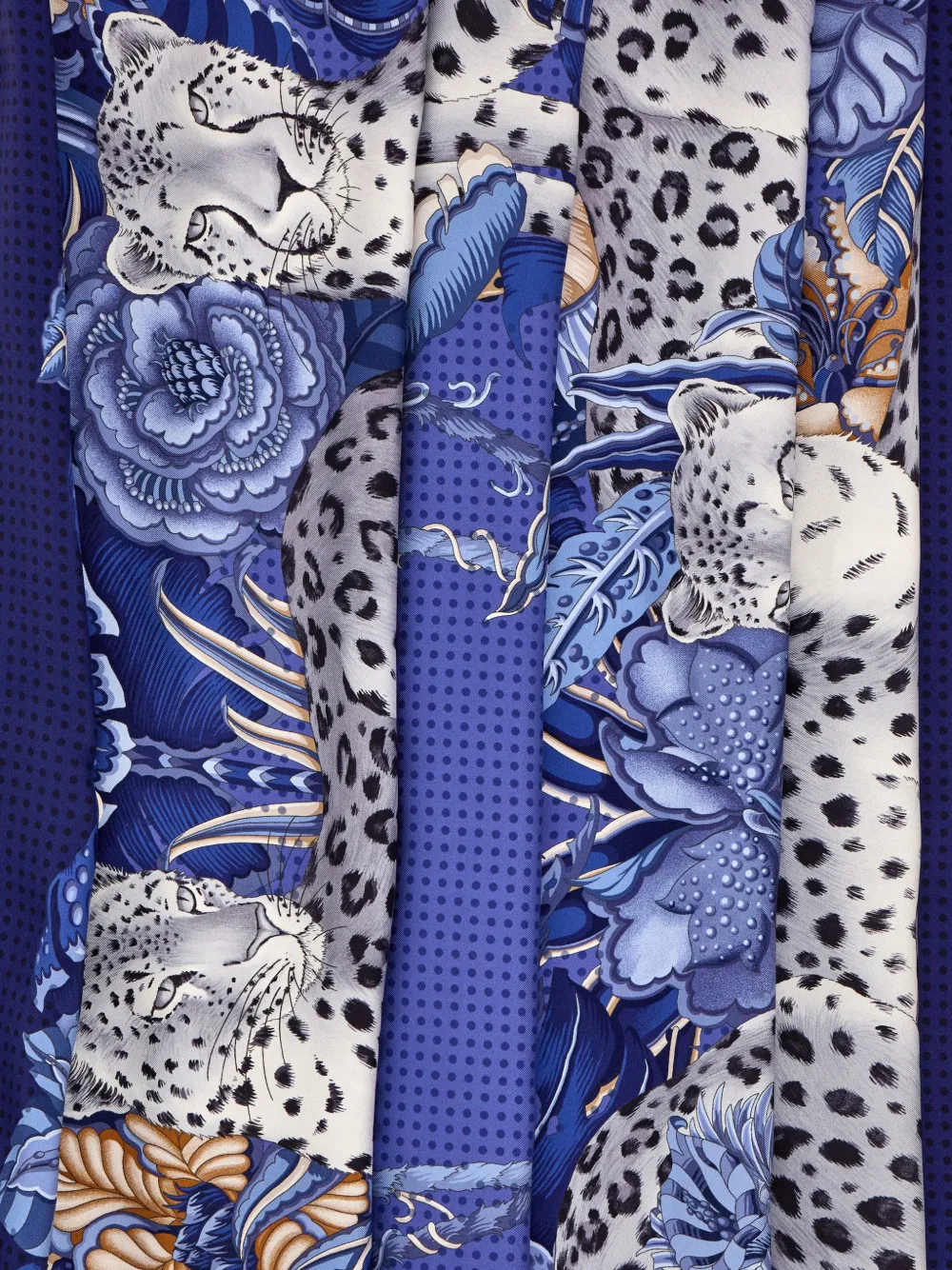 Ferragamo Sjaal met luipaardprint Blauw
