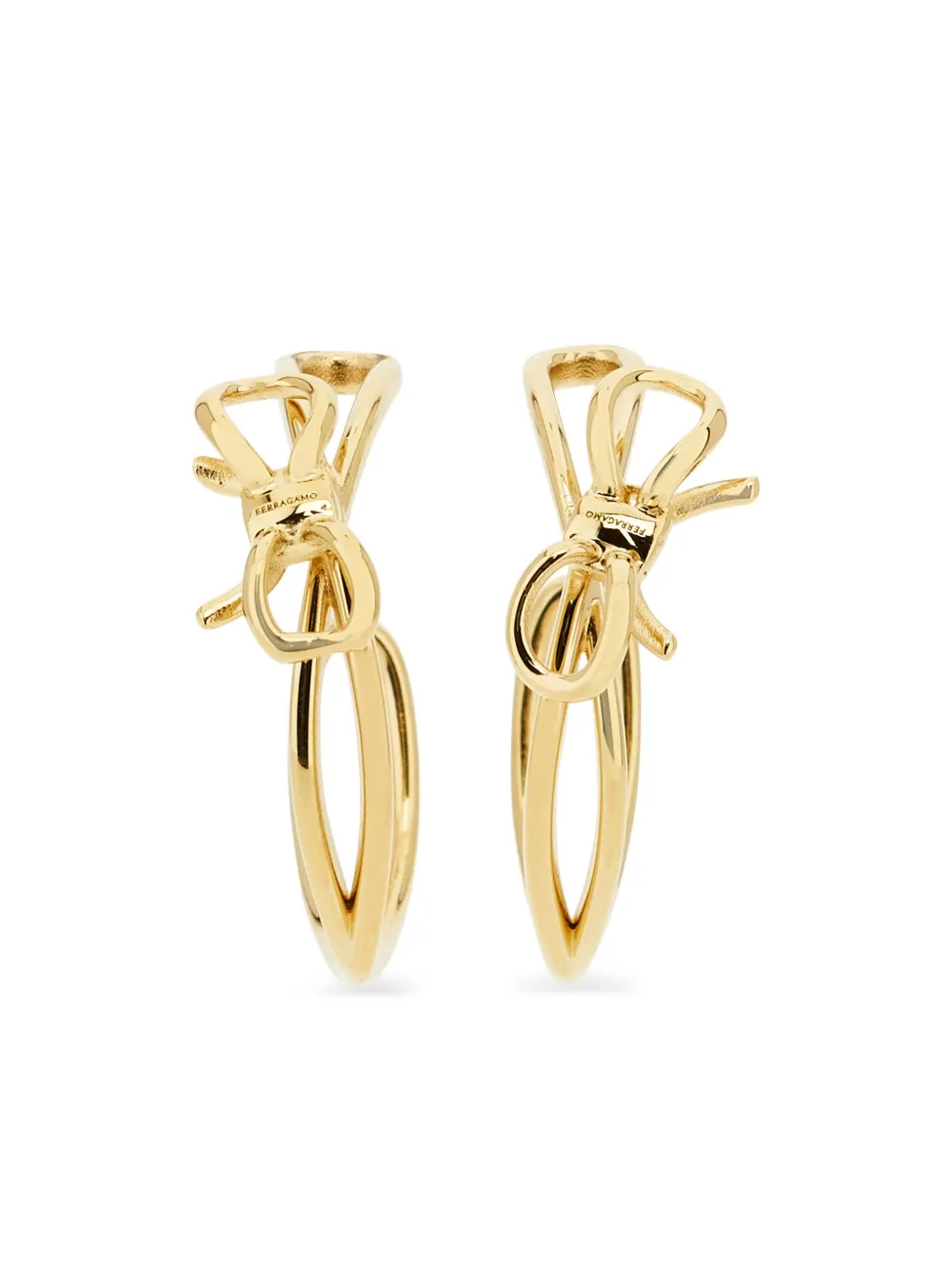 Ferragamo bow-detail hoop earrings - Oro