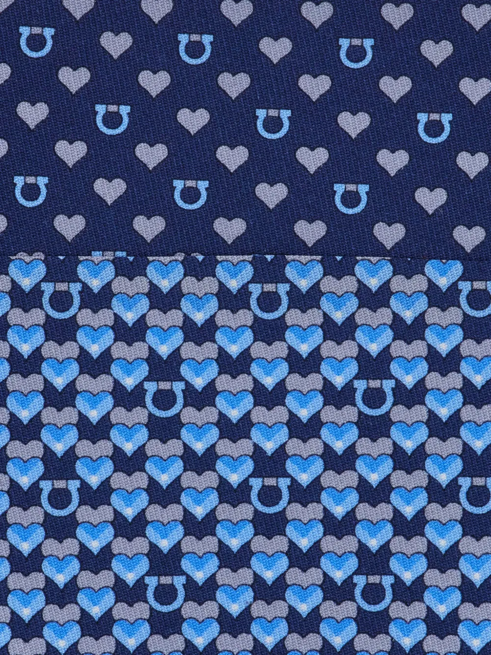 Ferragamo Gancini stropdas met hartprint Blauw