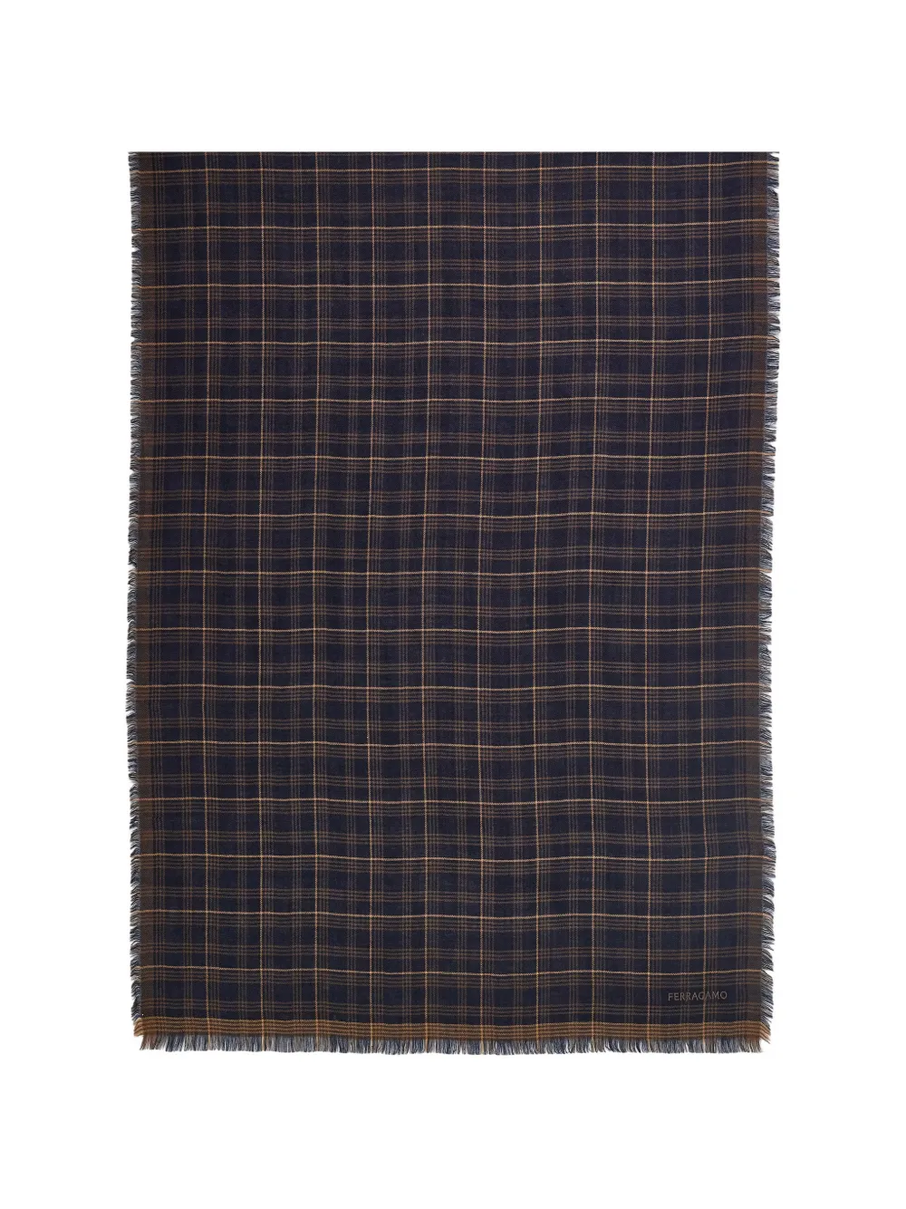 Ferragamo cashmere and silk scarf - Blu