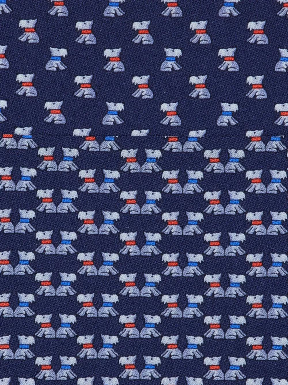  Ferragamo Terrier Print Silk Tie - Blue 