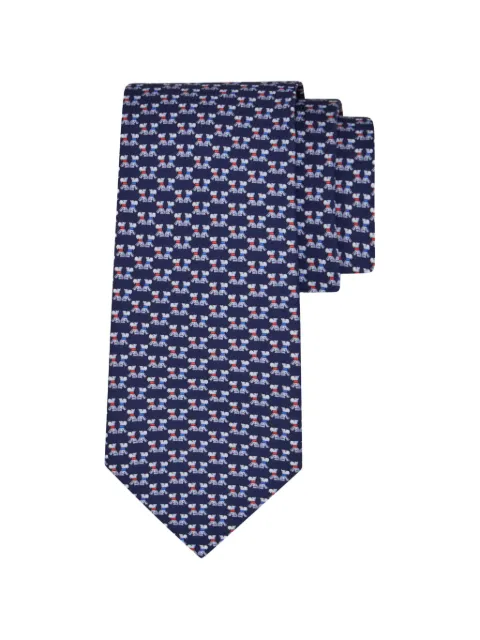 Ferragamo Terrier print silk tie