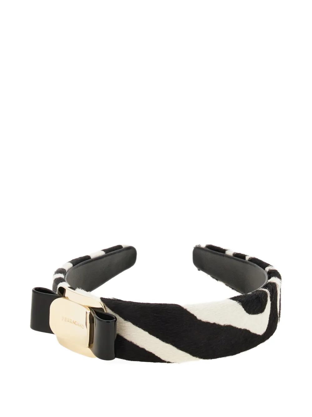 Ferragamo Vara Bow Zebra-print Headband In Multi