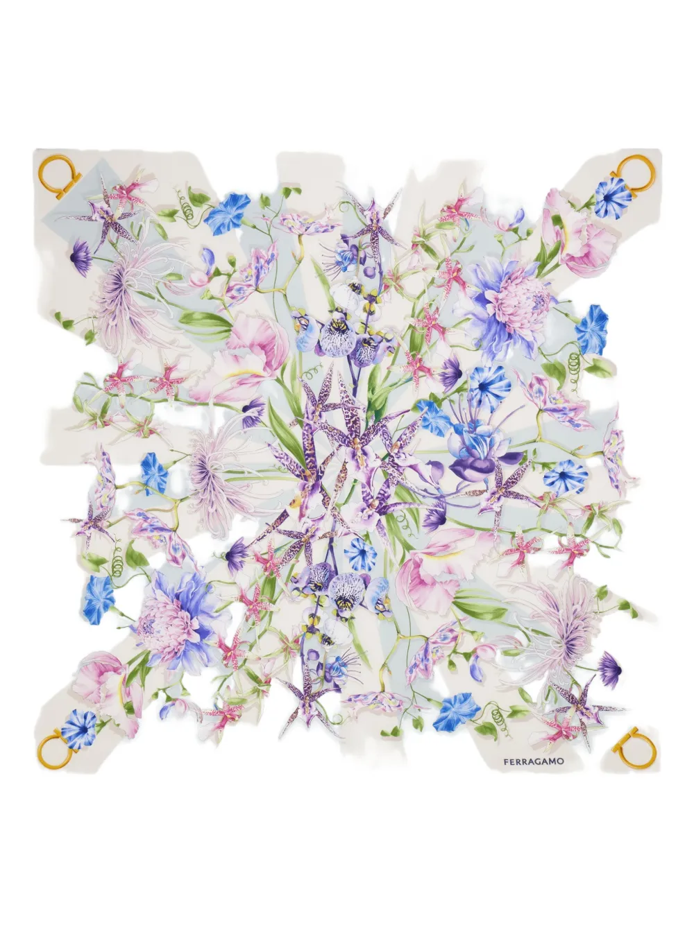 Ferragamo Gaia-print Silk Scarf In Multi