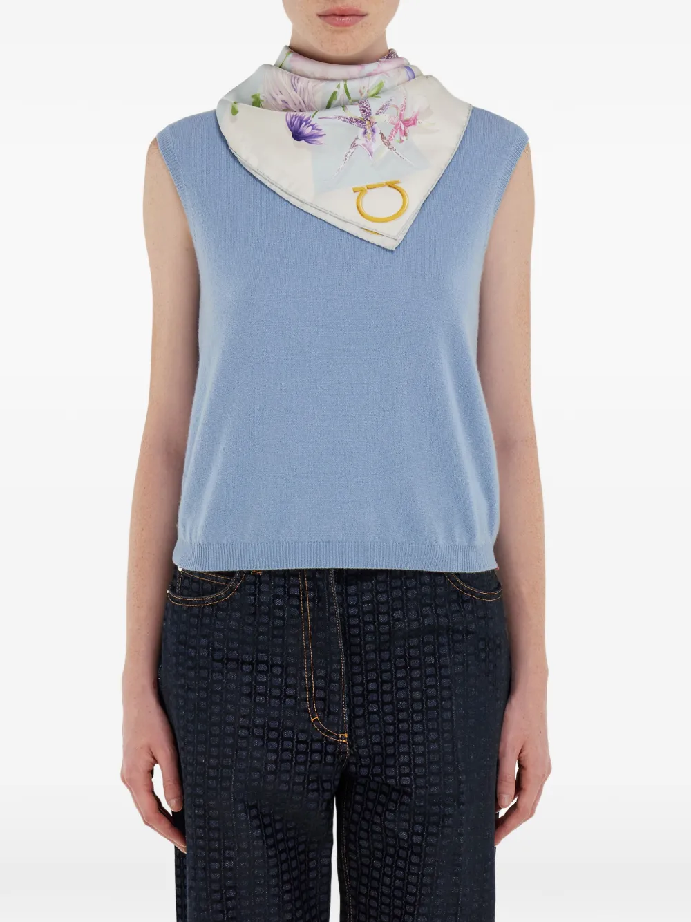 Ferragamo Gaia-print Silk Scarf In Multi