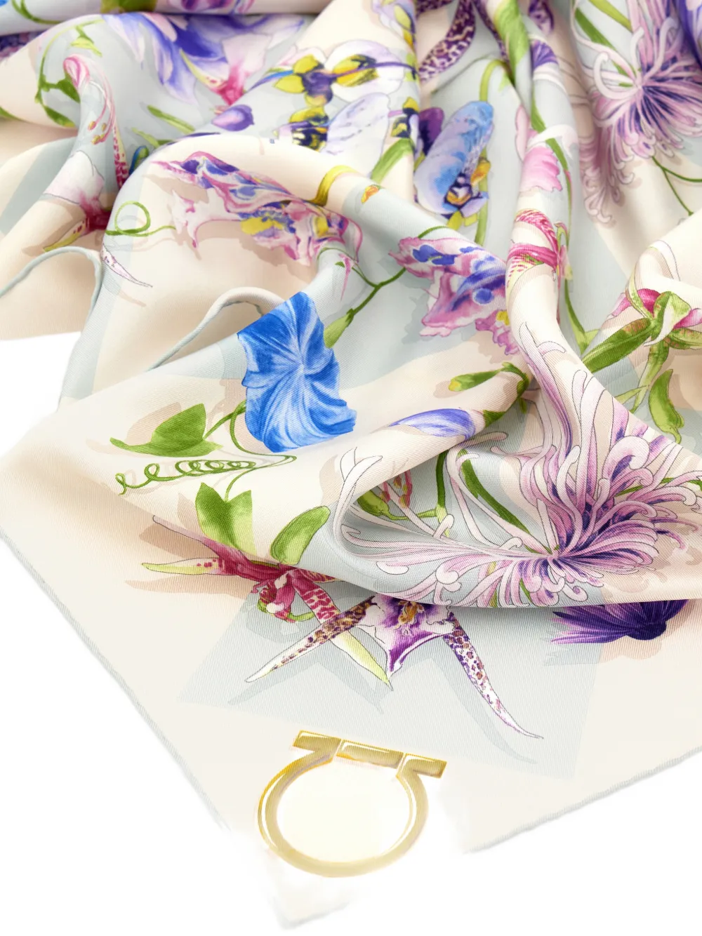 Ferragamo Gaia-print Silk Scarf In Multi