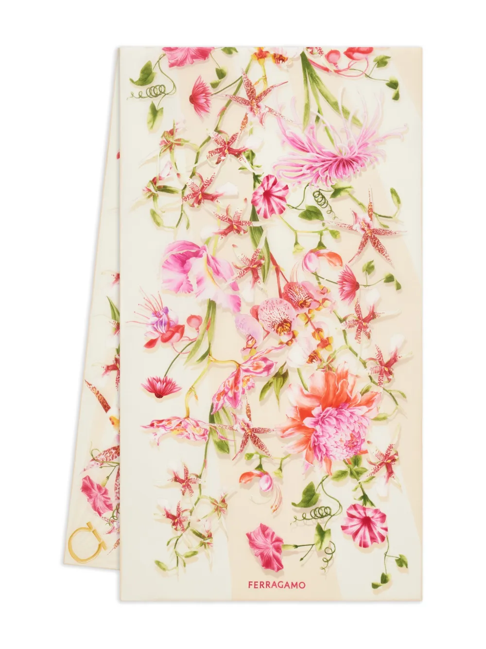 Ferragamo Gaia-print silk scarf | Pink | Image 1