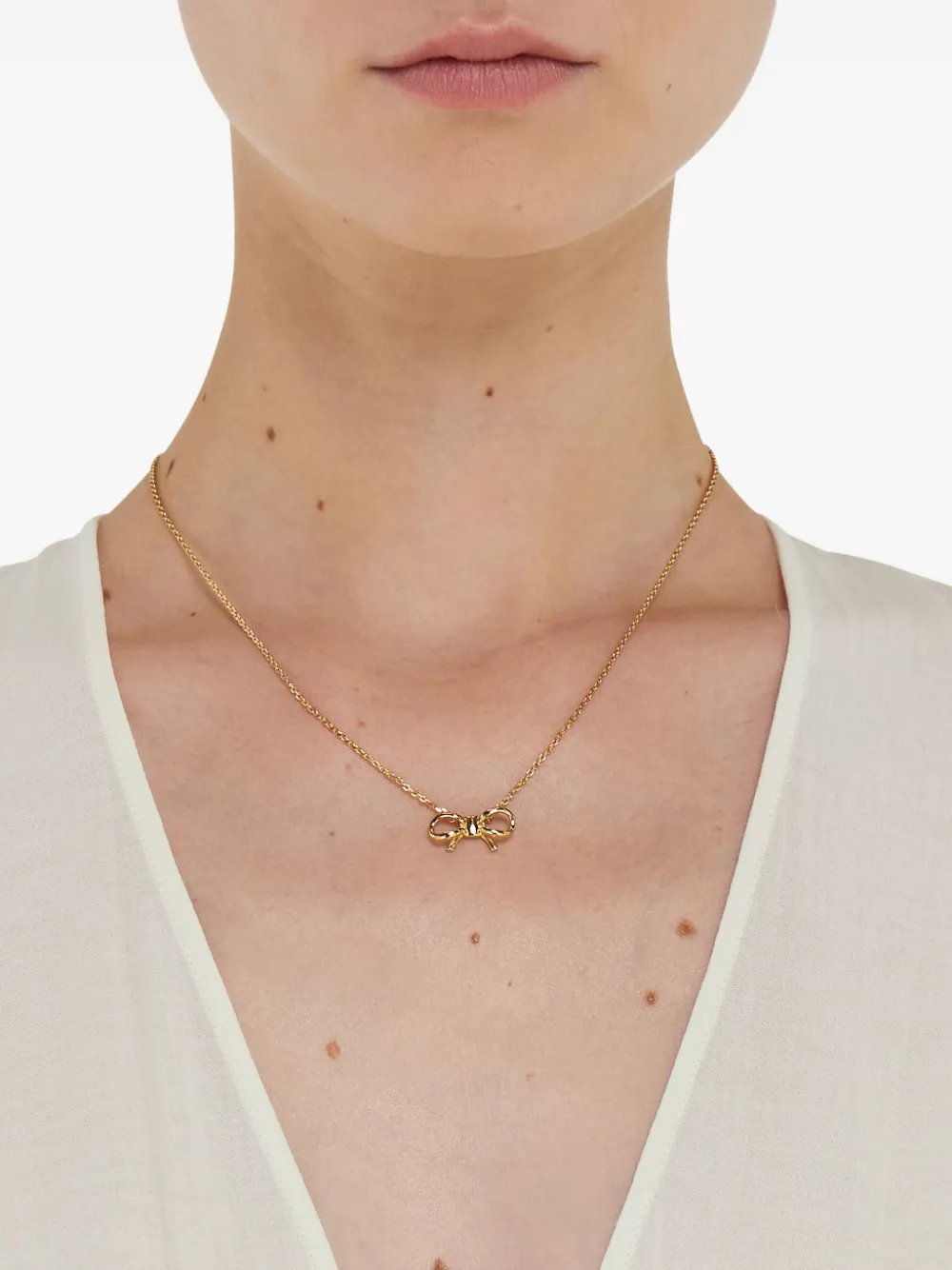 Ferragamo Halsketting met strik hanger - Goud