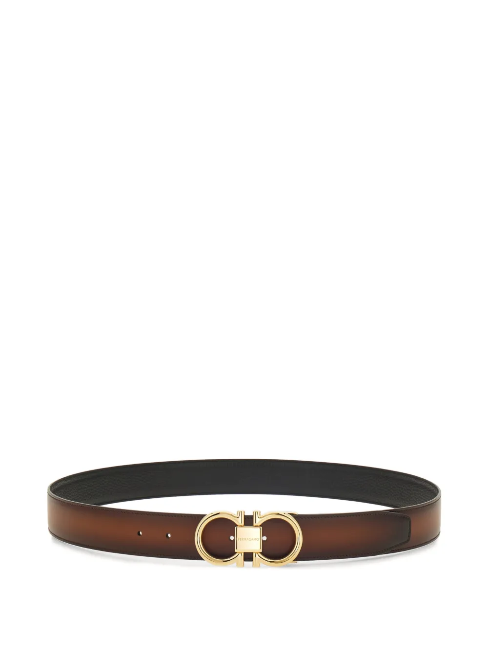 Ferragamo Reversible and adjustable Gancini belt - Marrone