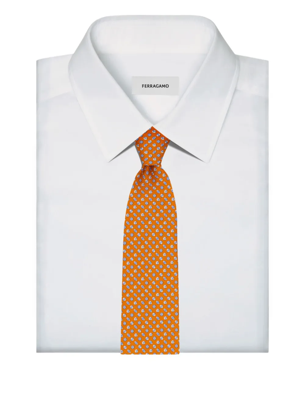 Ferragamo Zijden stropdas met print Oranje