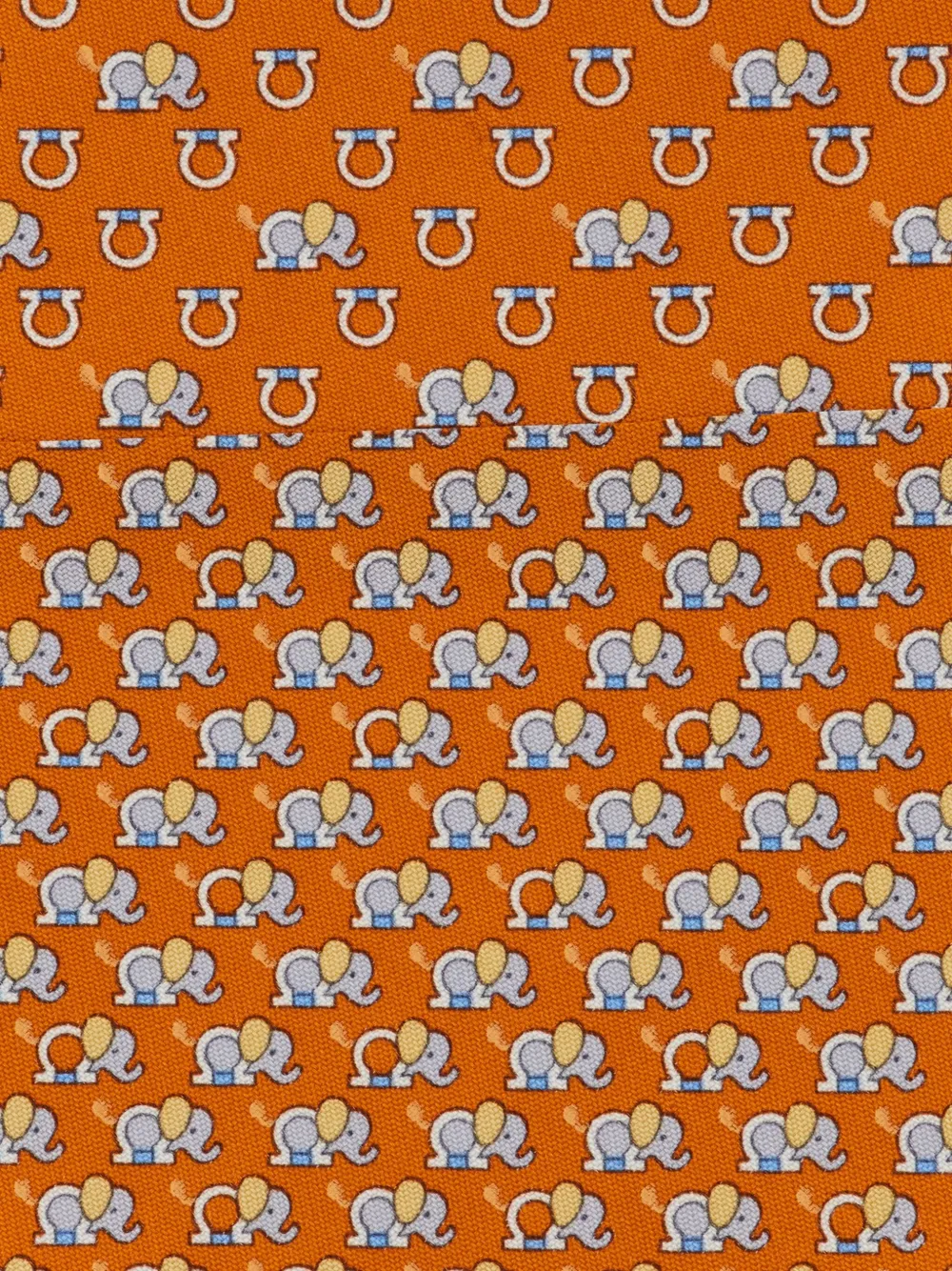 Ferragamo Elephant Gancini zijden stropdas Oranje
