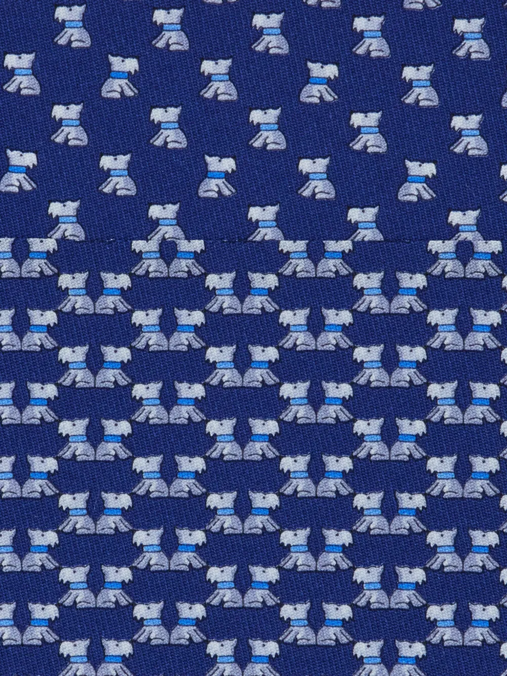 Ferragamo Zijden stropdas met terriër-print Blauw