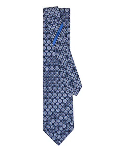 Ferragamo gancini square print silk tie