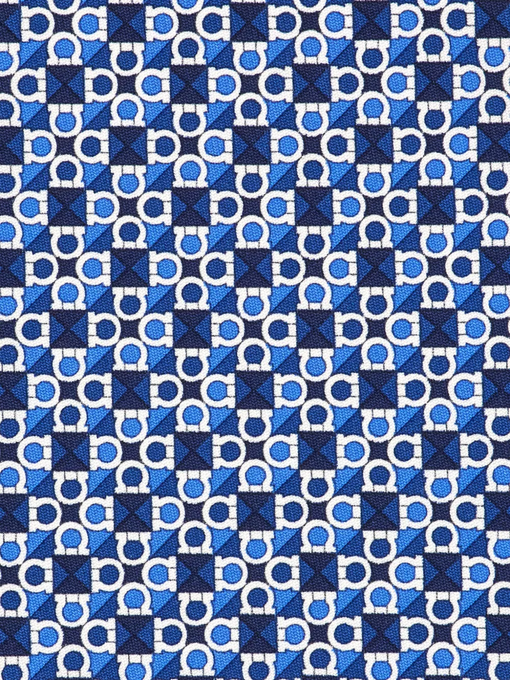 Ferragamo Gancini zijden stropdas met vierkante print Blauw