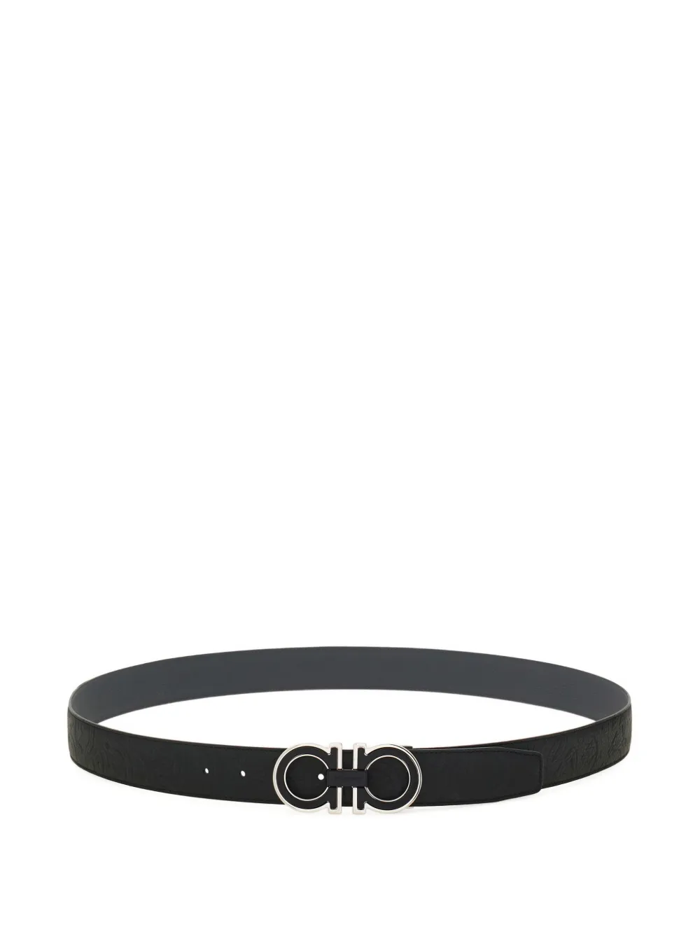 Ferragamo Gancini-embossed leather belt - Nero
