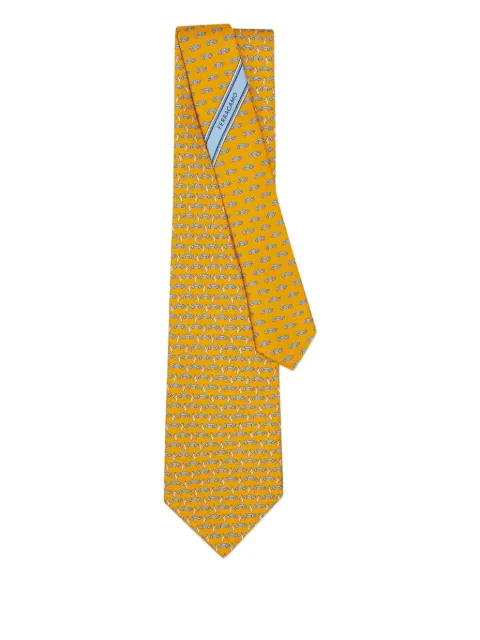 Ferragamo race-print silk tie