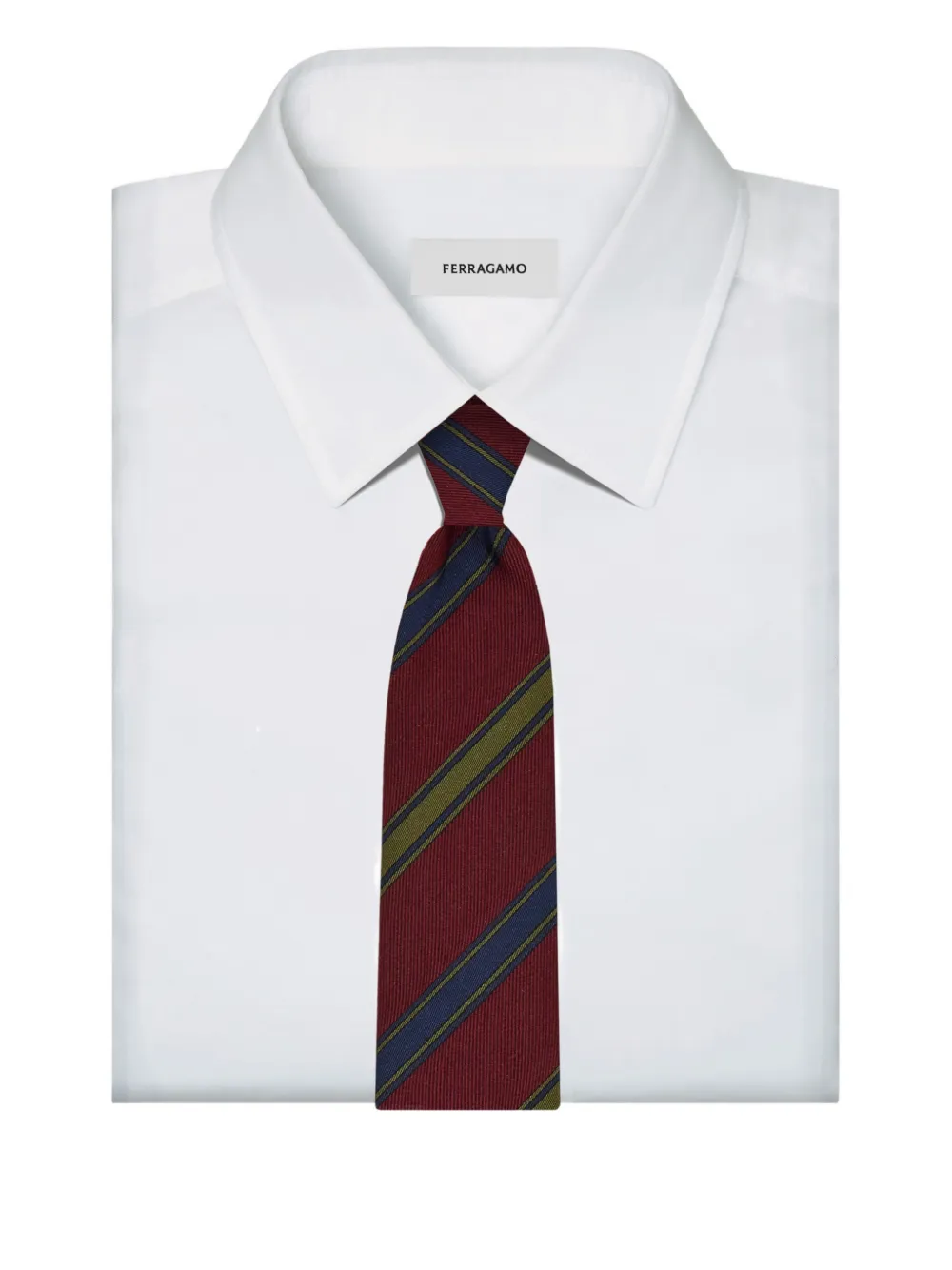 Ferragamo Gestreepte stropdas met logo-jacquard Rood