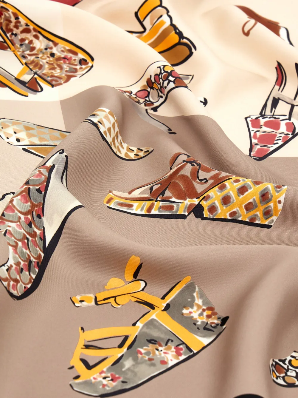 Ferragamo Genio-print Silk Scarf In Neutral