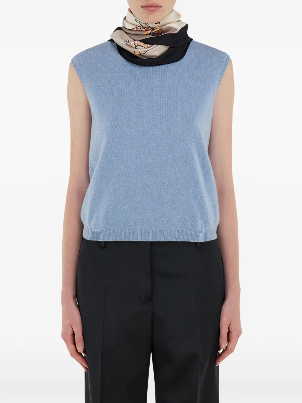 Ferragamo Zijden sjaal met Genio-print Beige