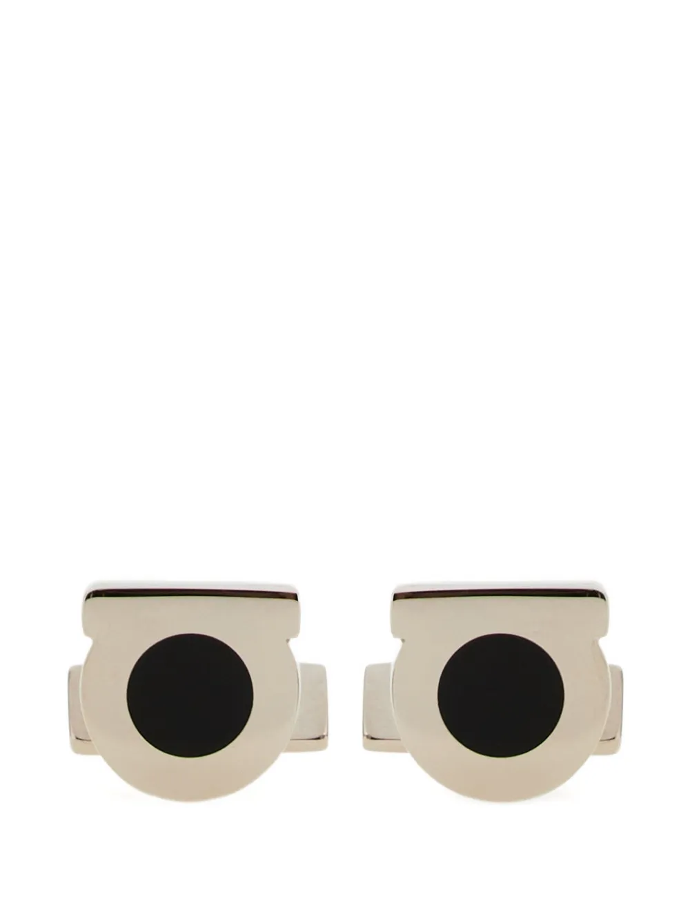 Ferragamo Gancini Silhouette Cufflinks In Neutral