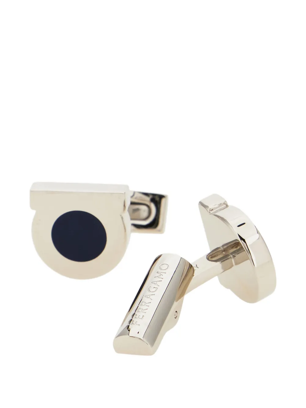 Ferragamo Gancini Silhouette Cufflinks In Neutral