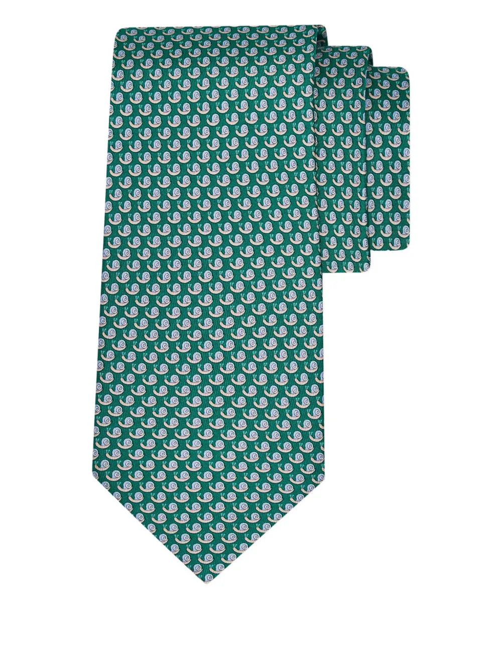 Ferragamo snail print silk tie | Green | Image 1