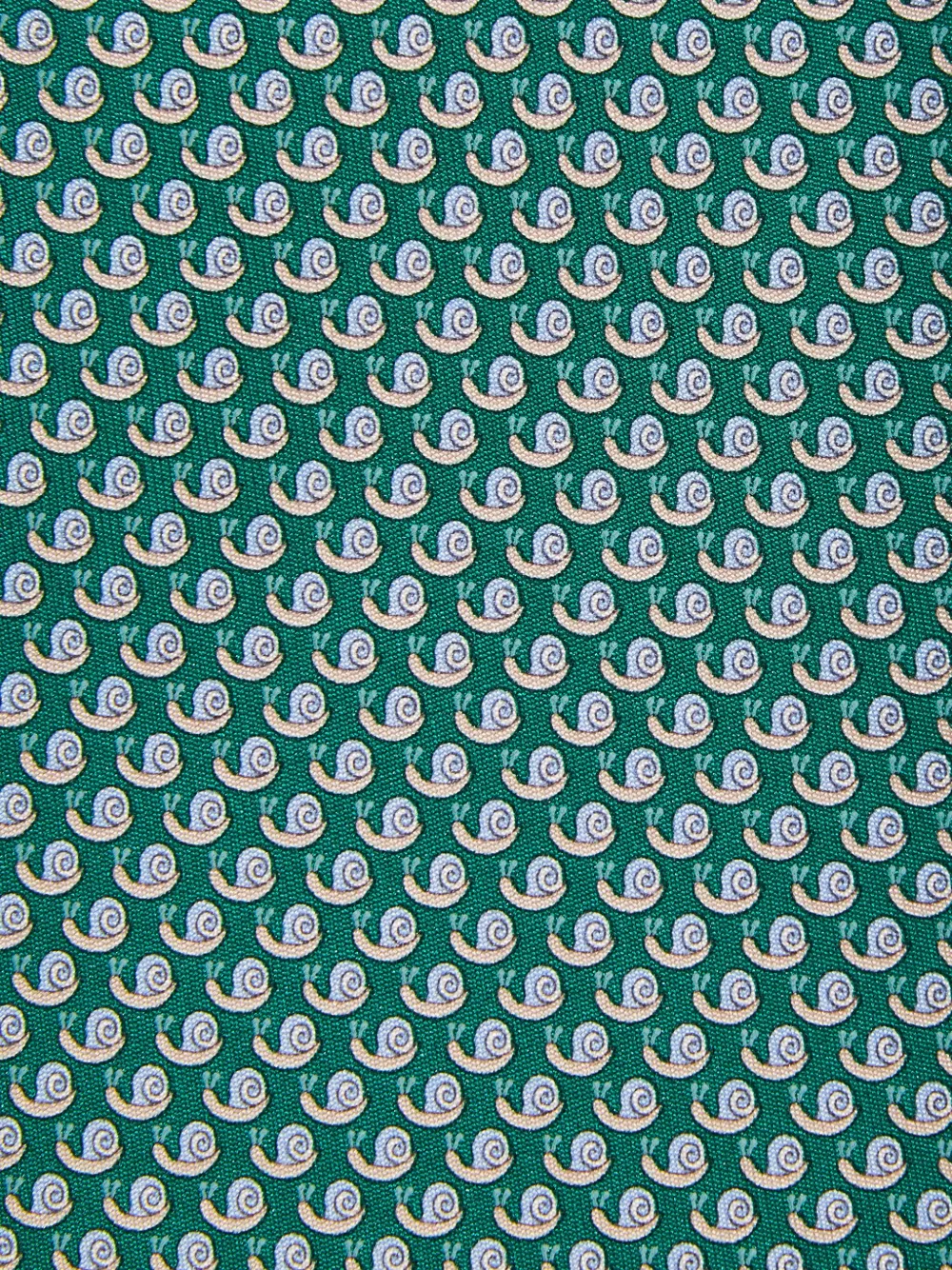 Ferragamo Zijden stropdas met slakkenprint Groen