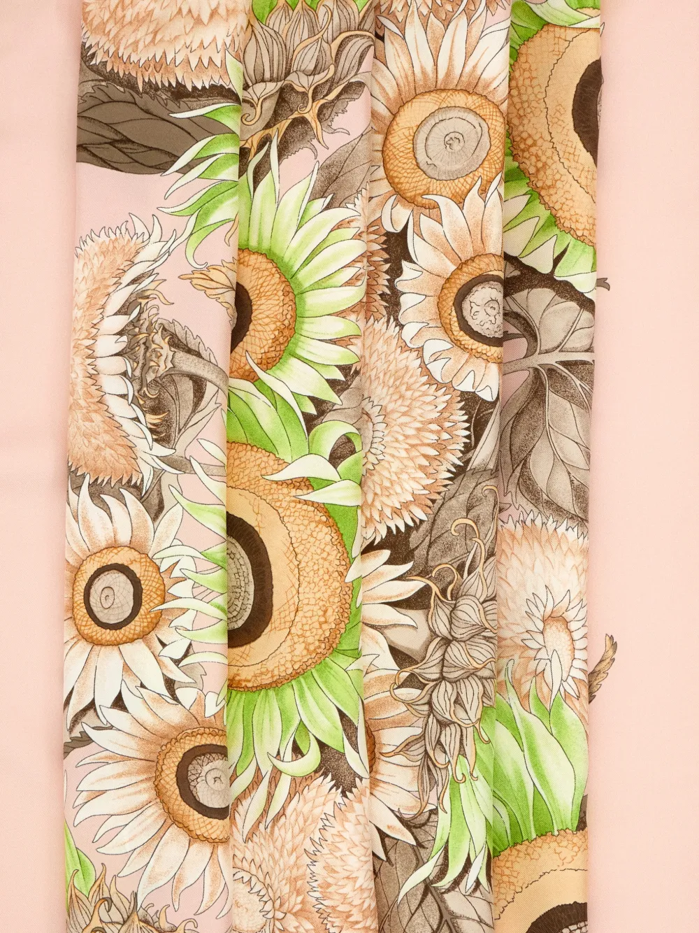 Ferragamo sunflower-print silk scarf - Roze