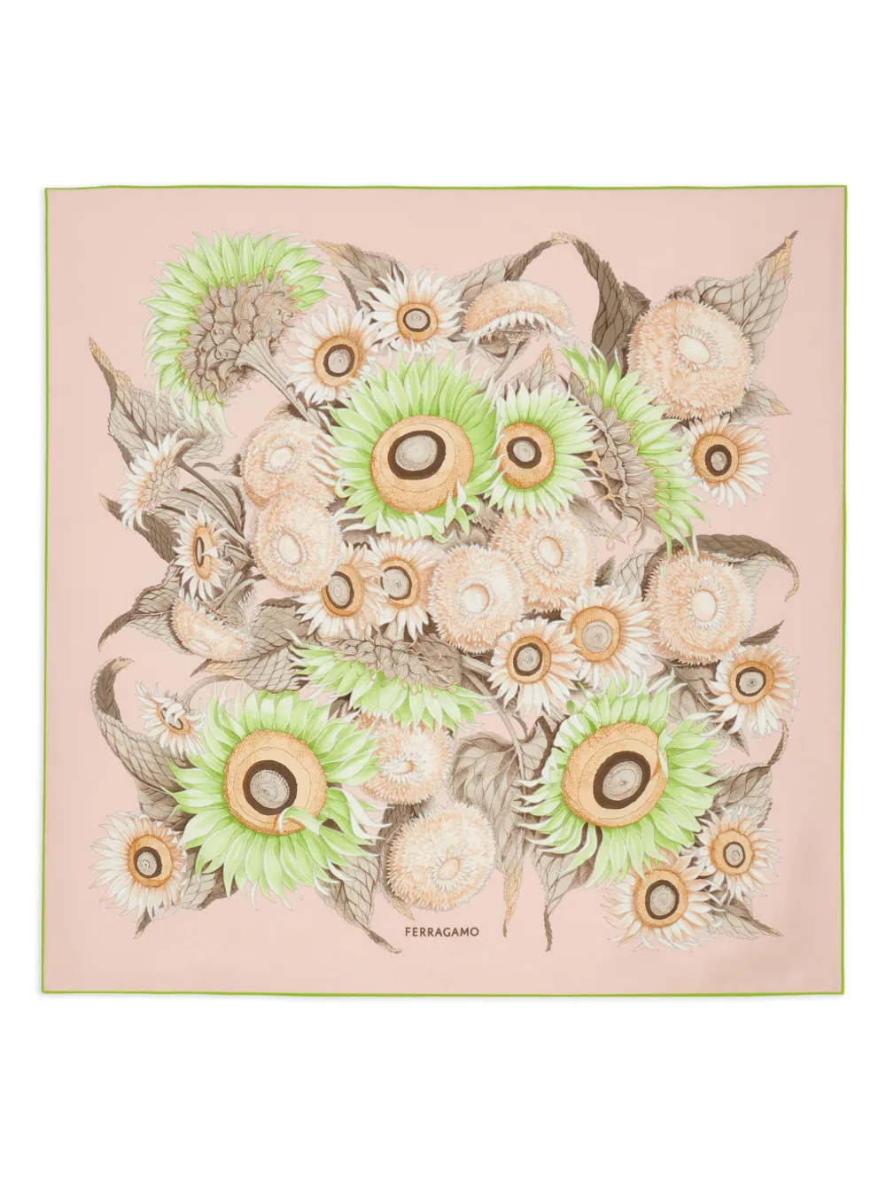 Ferragamo sunflower-print silk scarf - Rosa