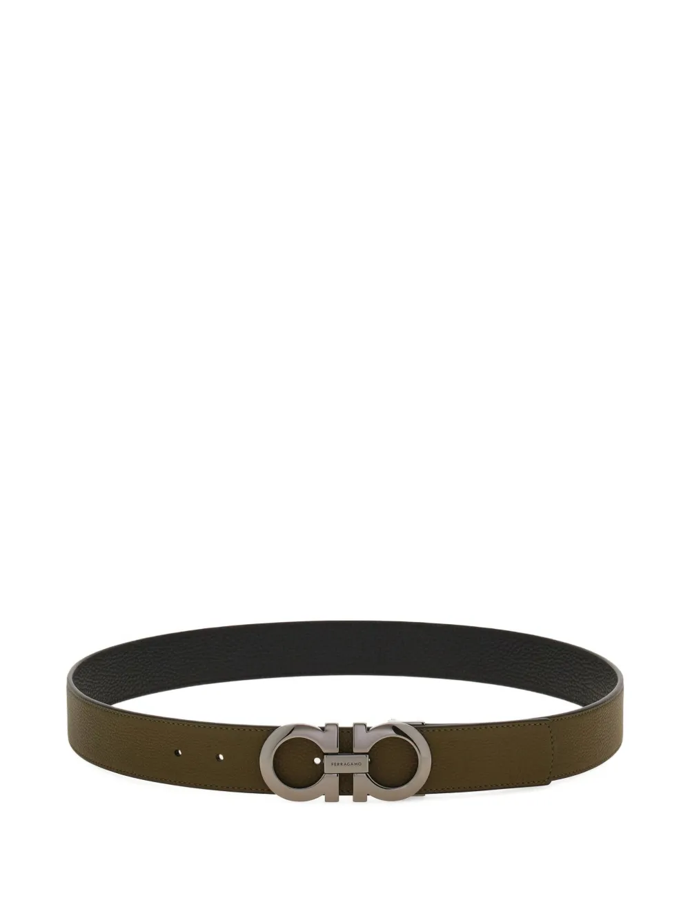 Ferragamo Cintura Gancini reversibile - Verde