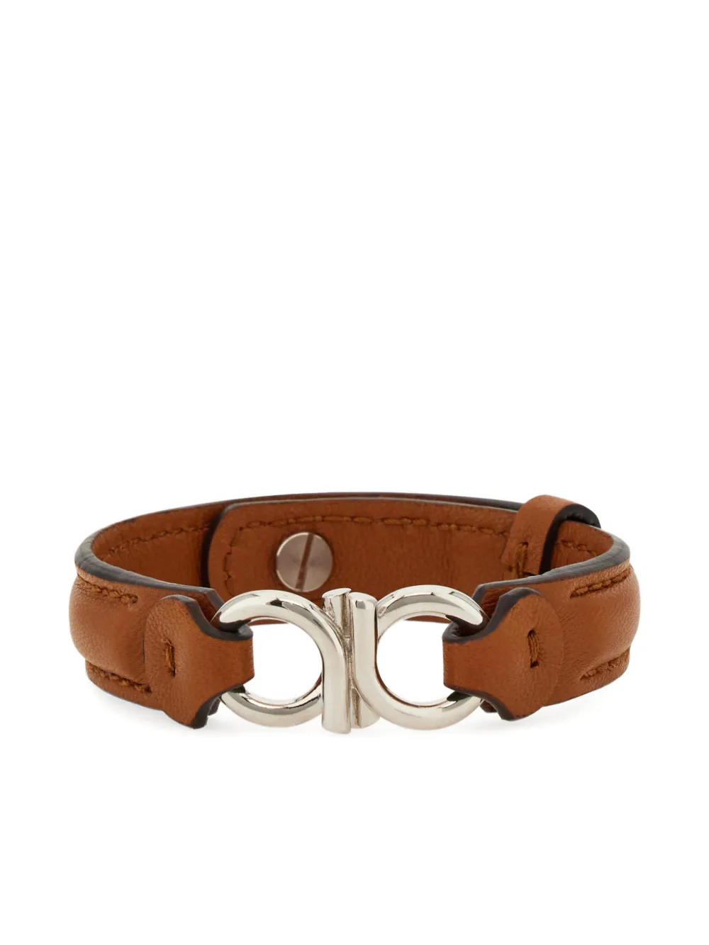 Ferragamo gancini adjustable leather bracelet | Brown | Image 1