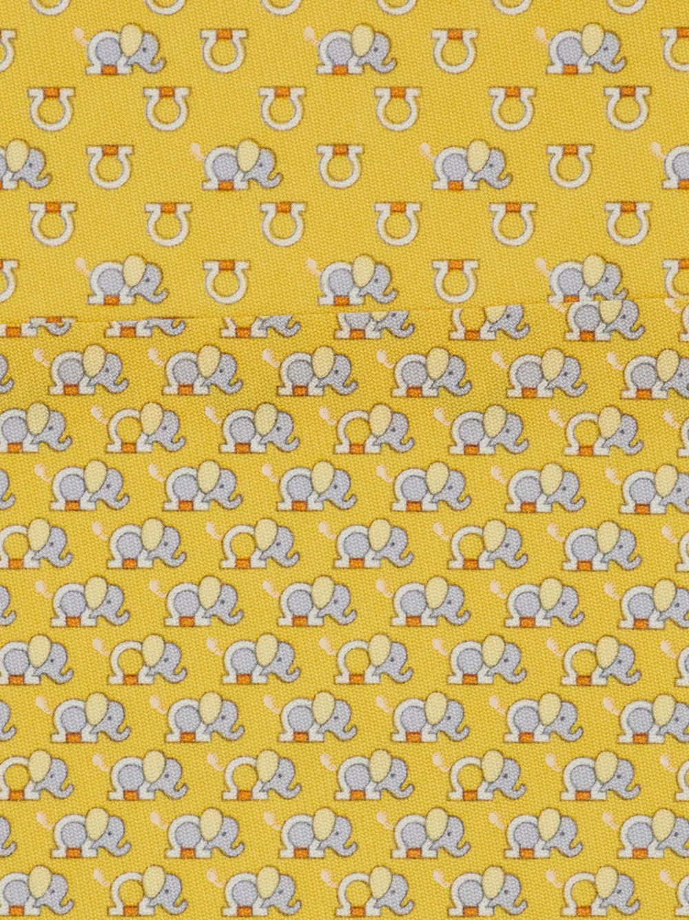 Ferragamo Elephant Gancini zijden stropdas Geel