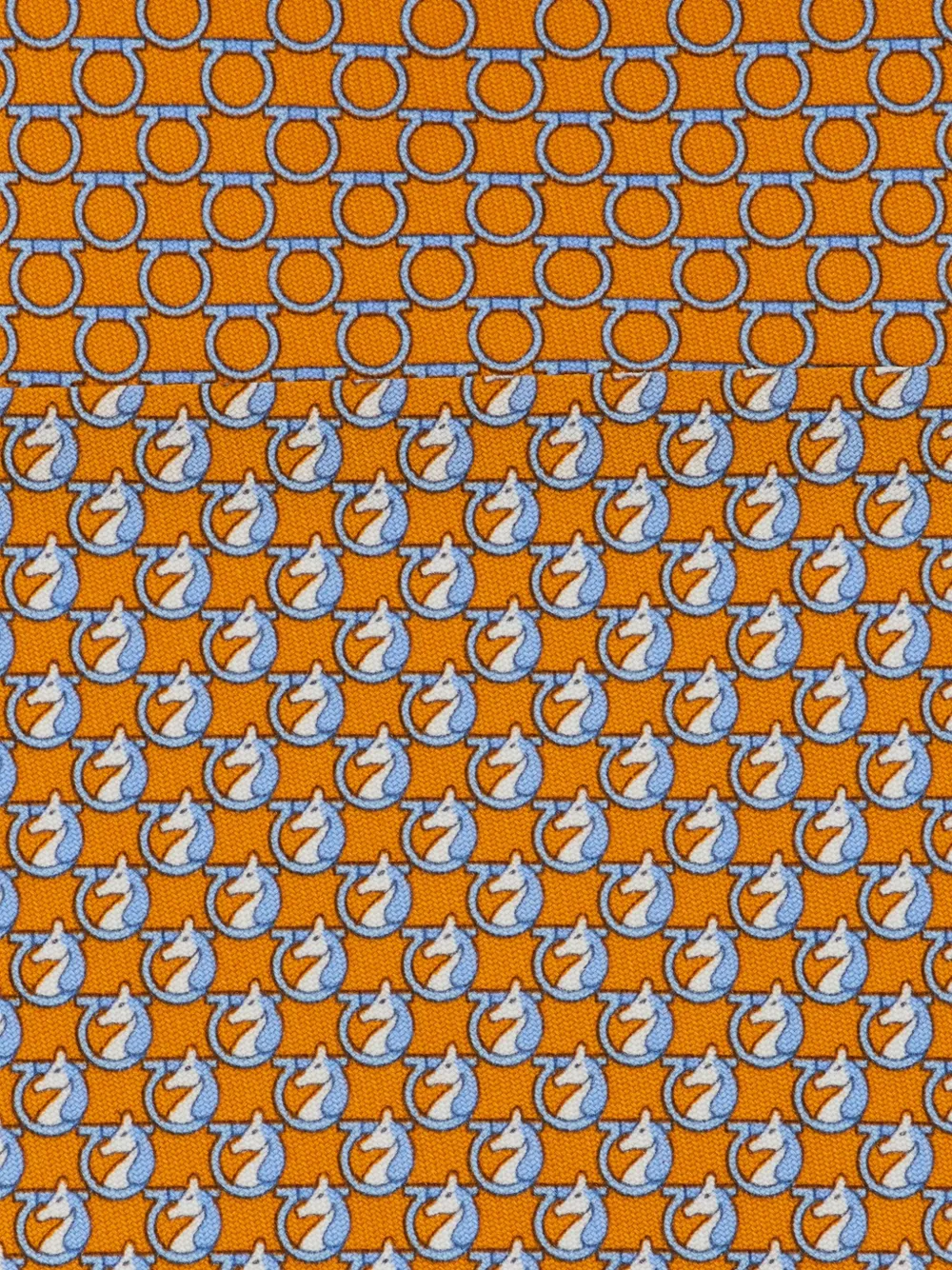 Ferragamo Gancini stropdas met paardenprint Oranje