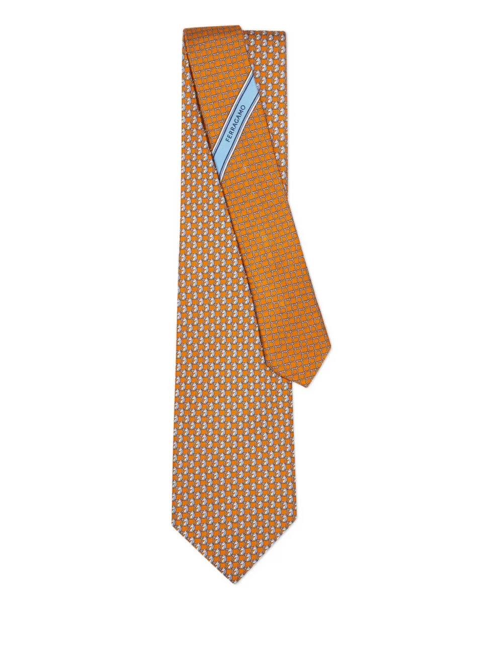 Ferragamo Krawatte mit Gancini-Pferde-Print | Orange | Image 1