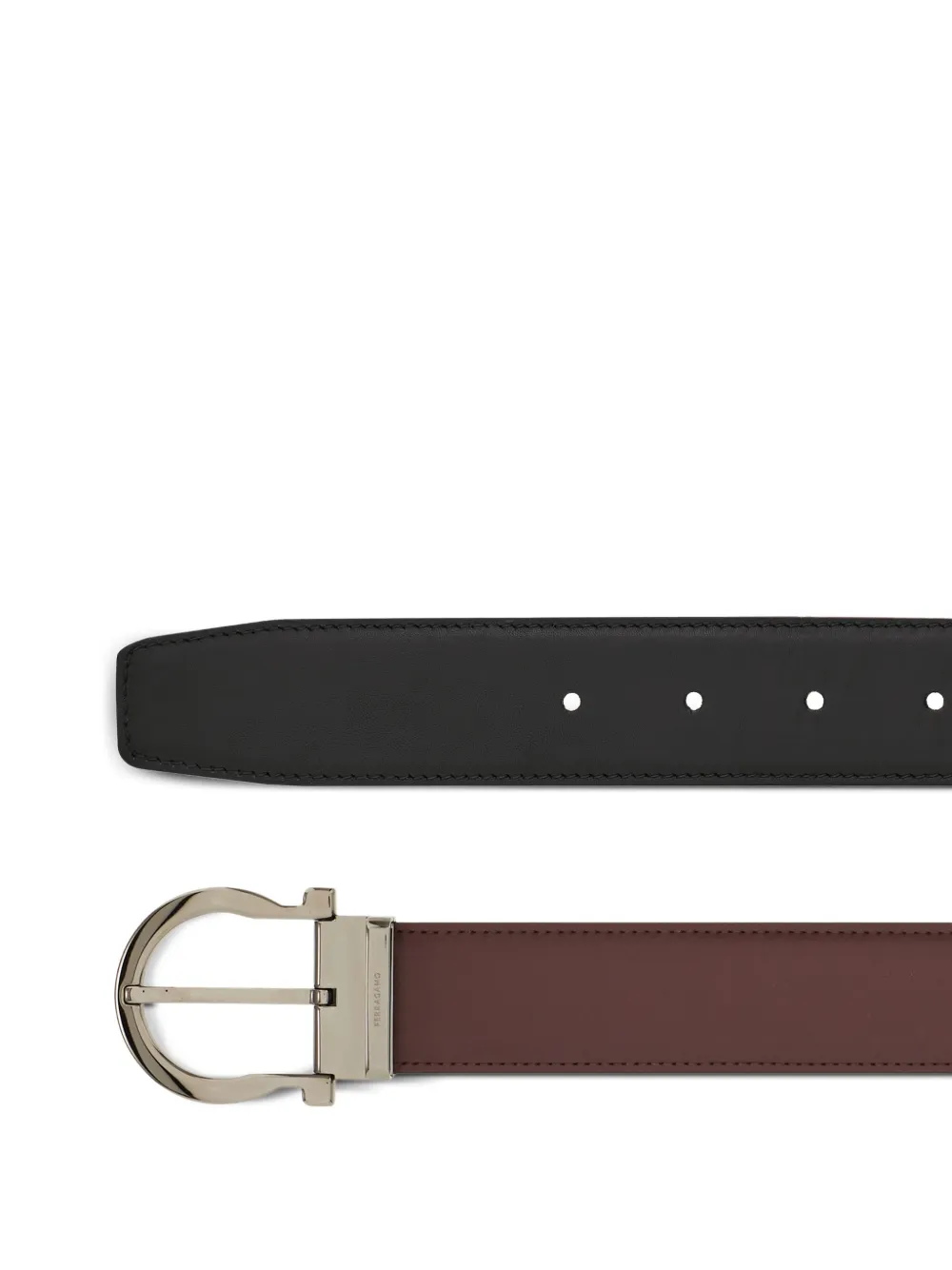 Ferragamo Gancini omkeerbare riem Bruin