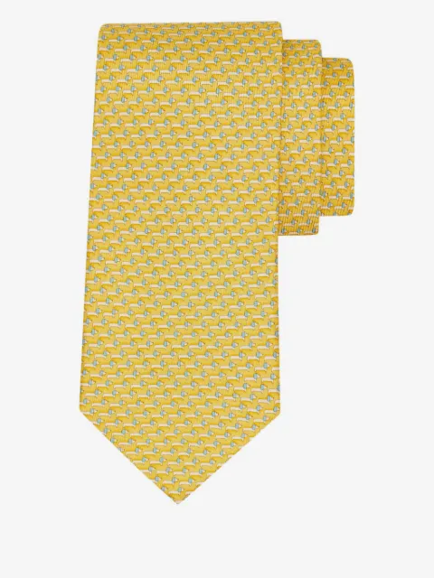 Ferragamo dachshund print silk tie