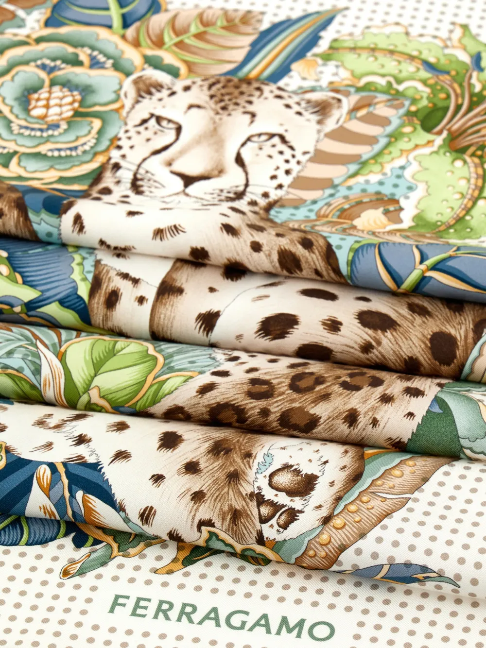 Ferragamo Silk Foulard Square Animal Print Scarf In Multi