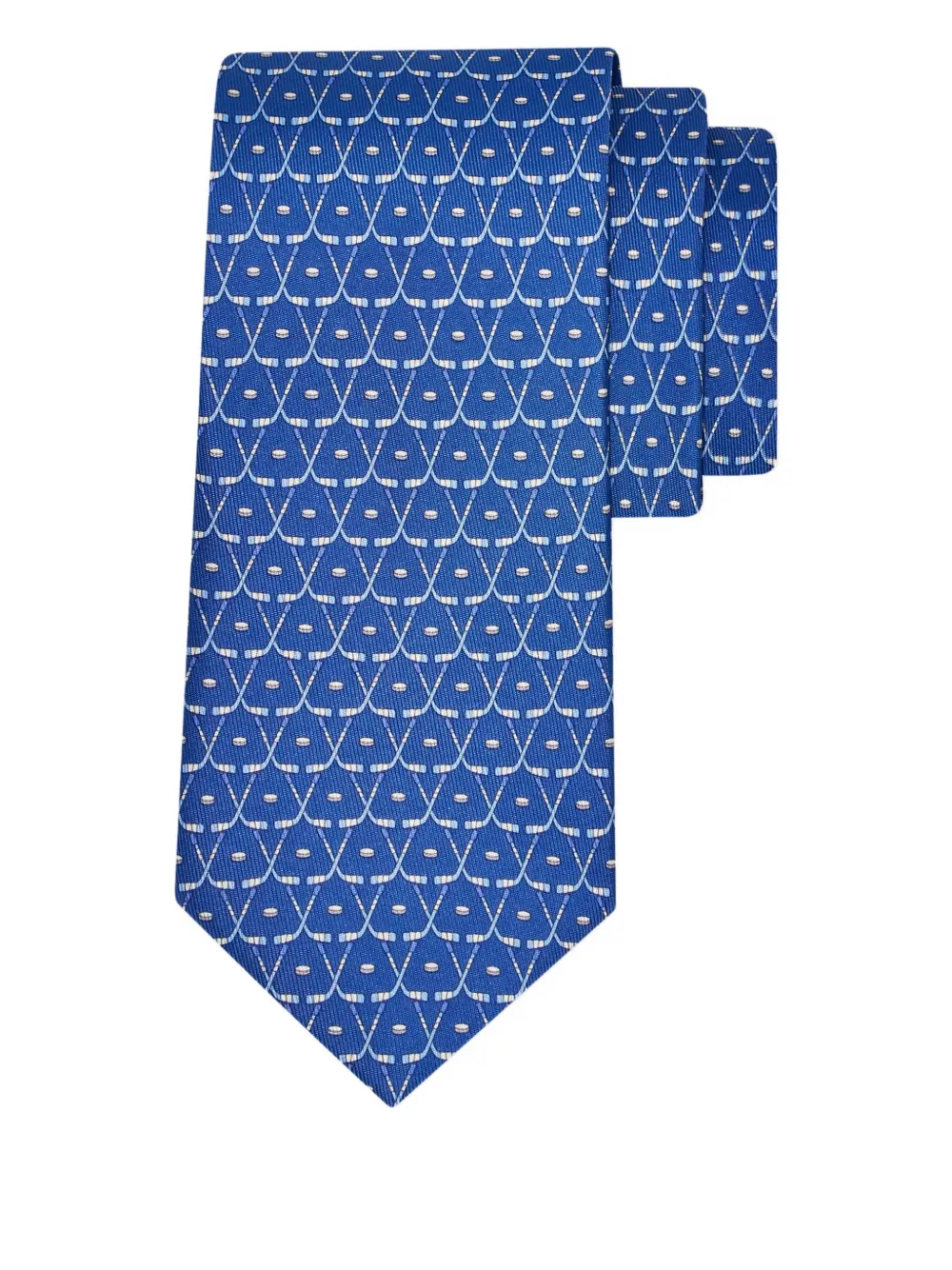 Ferragamo hockey print silk tie - Blu
