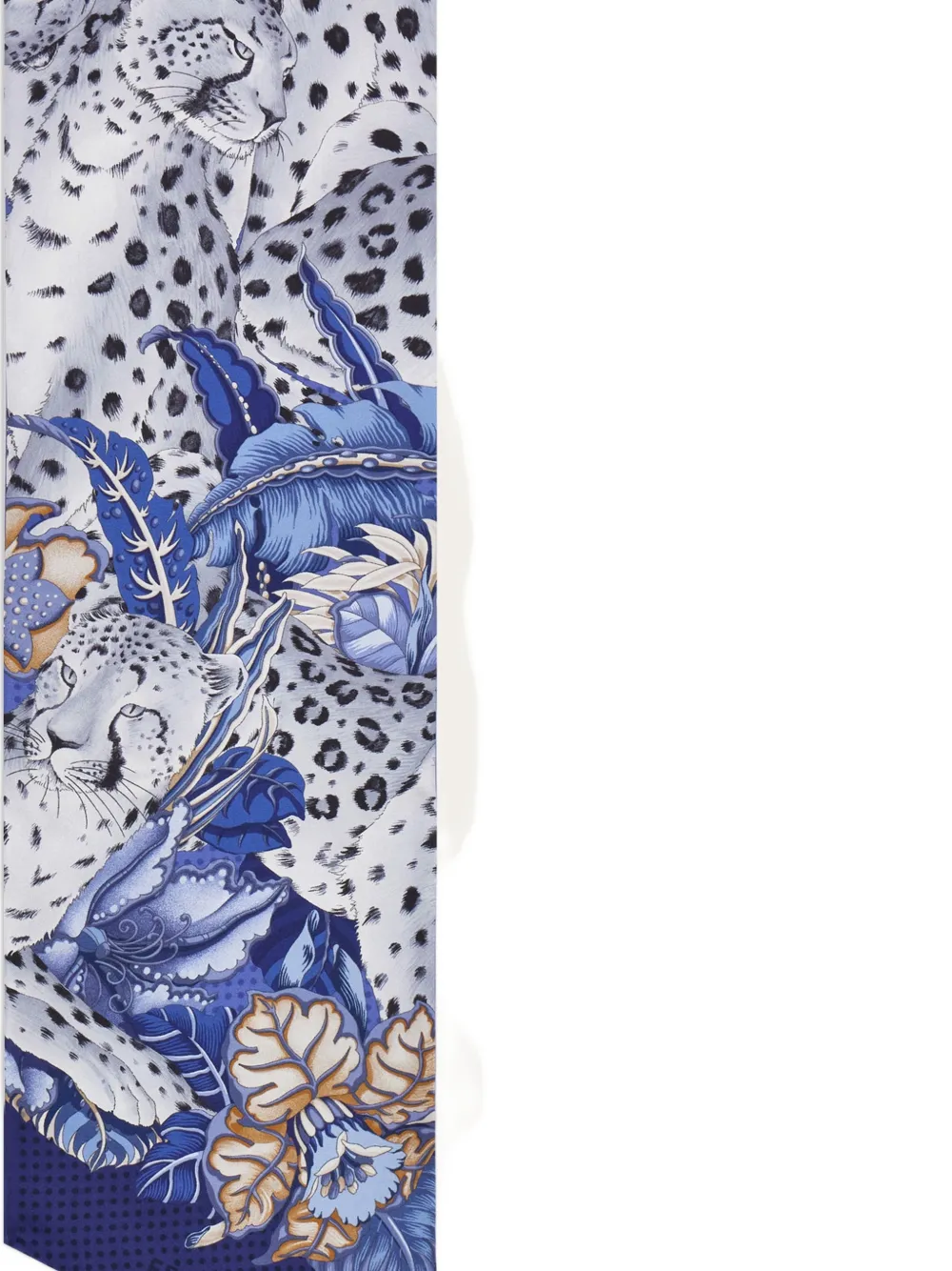 Ferragamo Cheetah Print Silk Bandeau In Blue