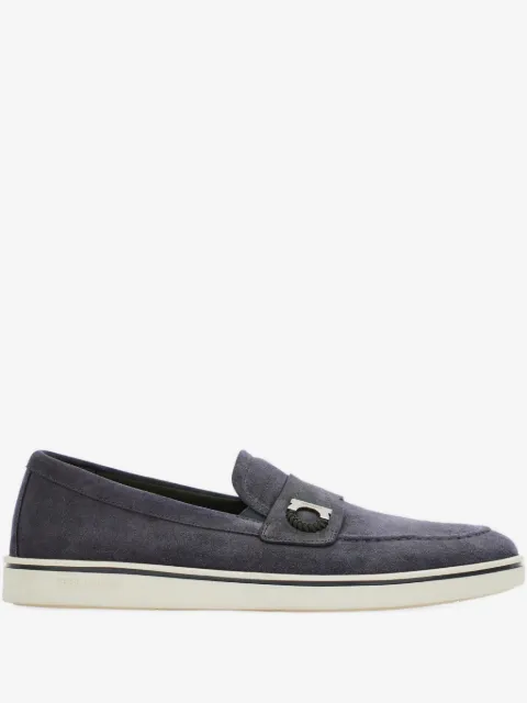 Ferragamo Gancini suede loafers