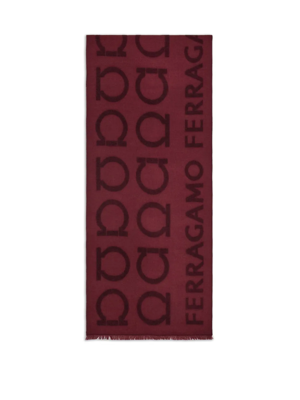 Ferragamo Gancini sjaal met jacquard en logo Rood
