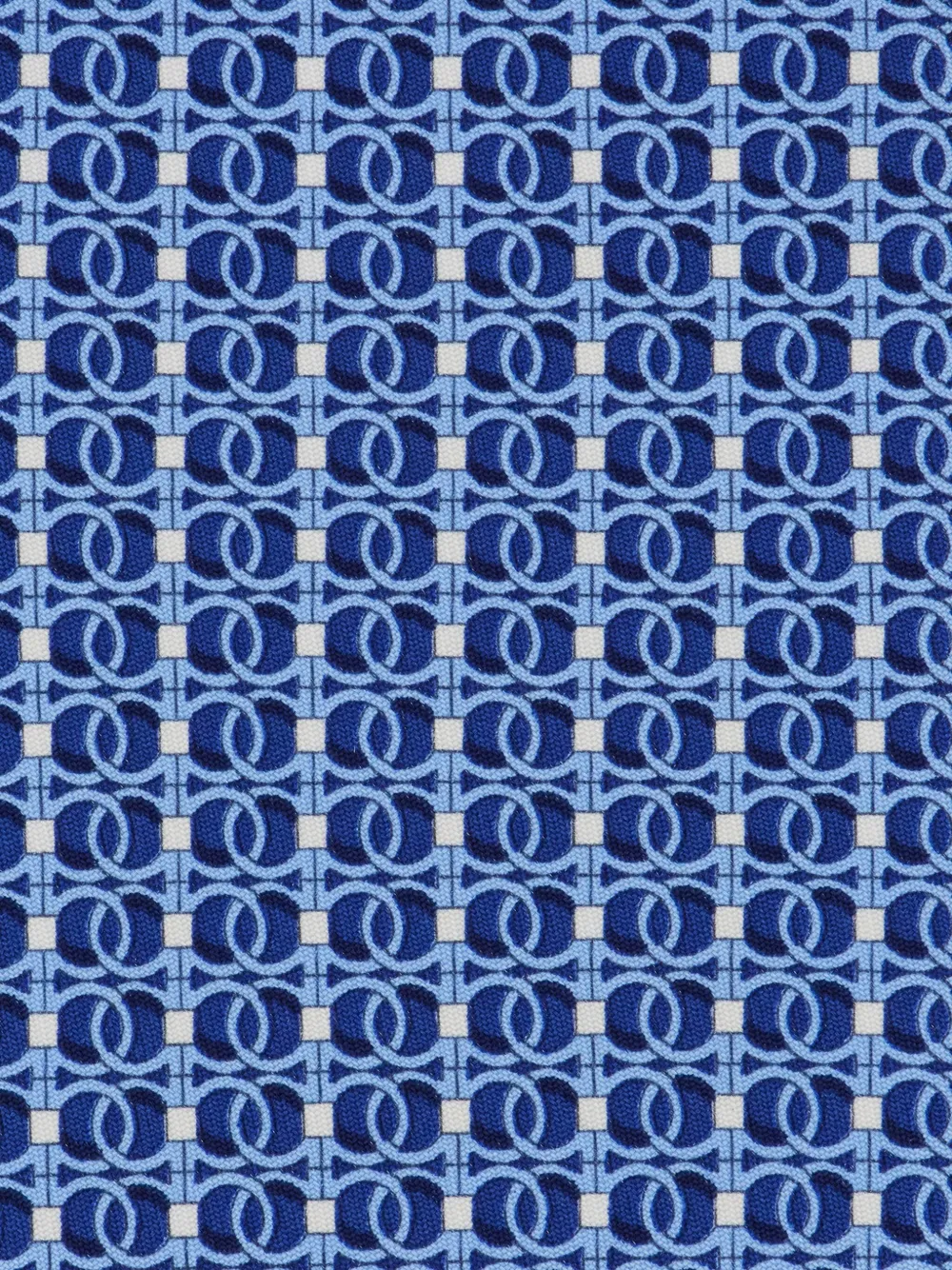 Ferragamo Gacini zijden stropdas met kettingprint Blauw