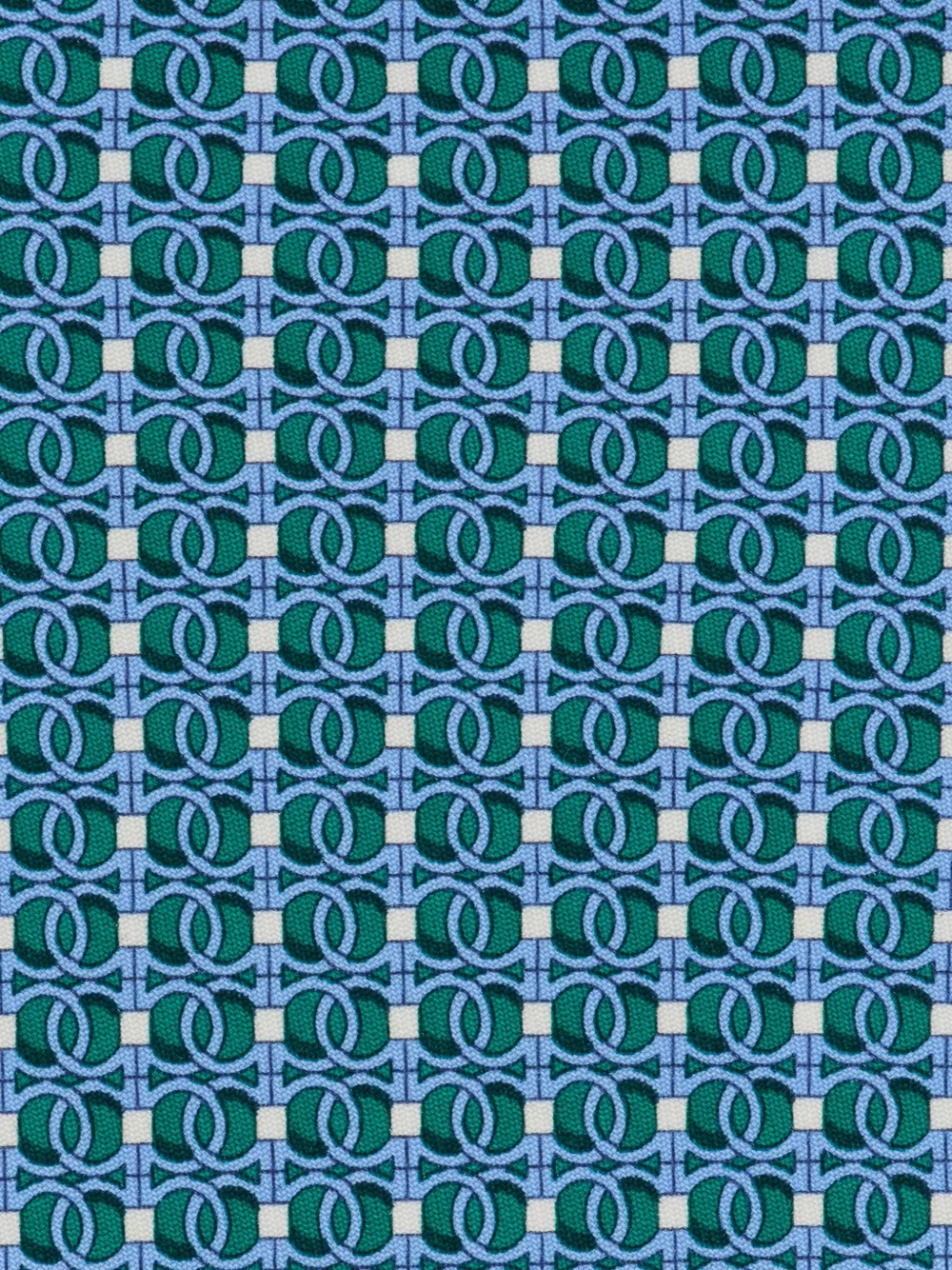 Ferragamo Zijden stropdas met kettingprint Groen