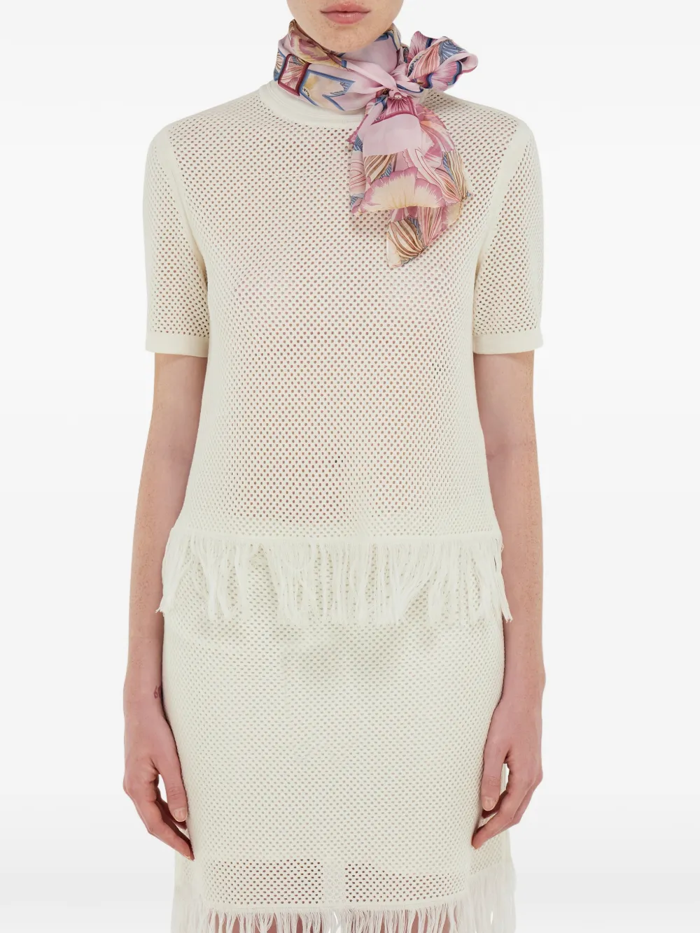 Ferragamo Gancini Floral Print Scarf In Multi