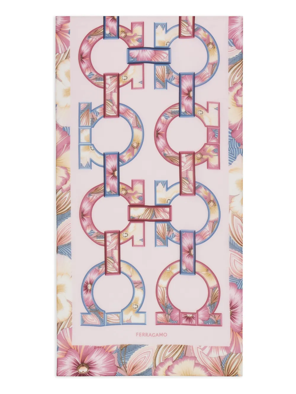 Ferragamo Gancini Floral Print Scarf In Multi