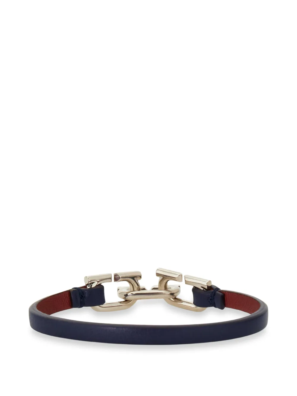  Ferragamo Pulsera Bicolor Gancini - Plateado 