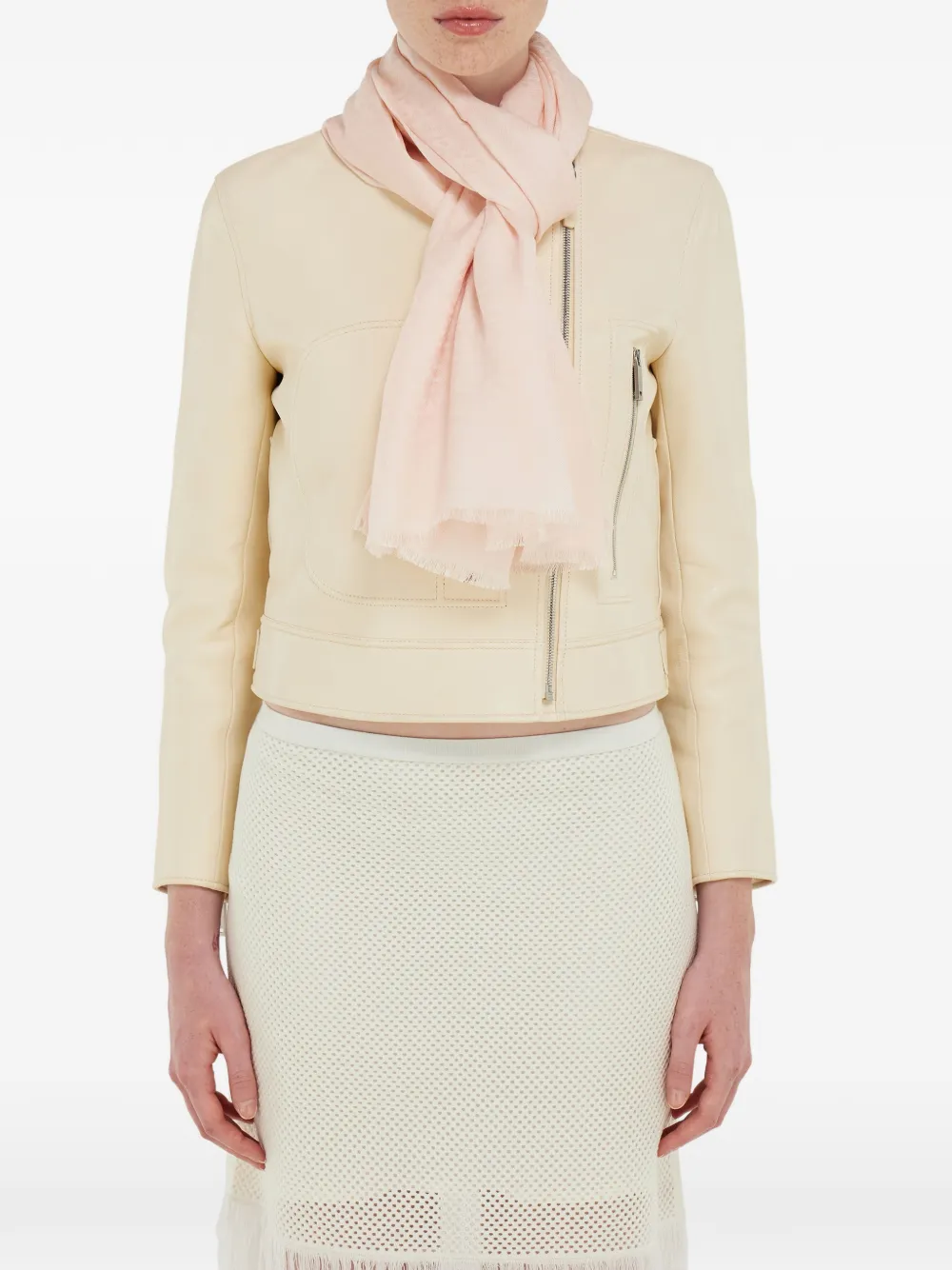 Ferragamo Gancini sjaal met jacquard-logo Roze