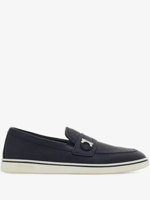 Ferragamo boat shoe loafers with Gancini ornament
