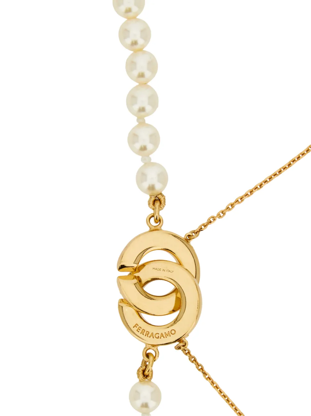 Ferragamo gancini pearl necklace - Goud