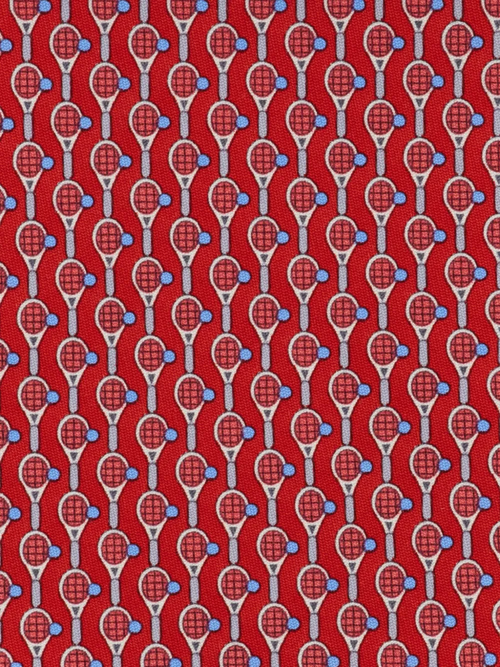 Ferragamo Tennis-print Silk Tie In Pink